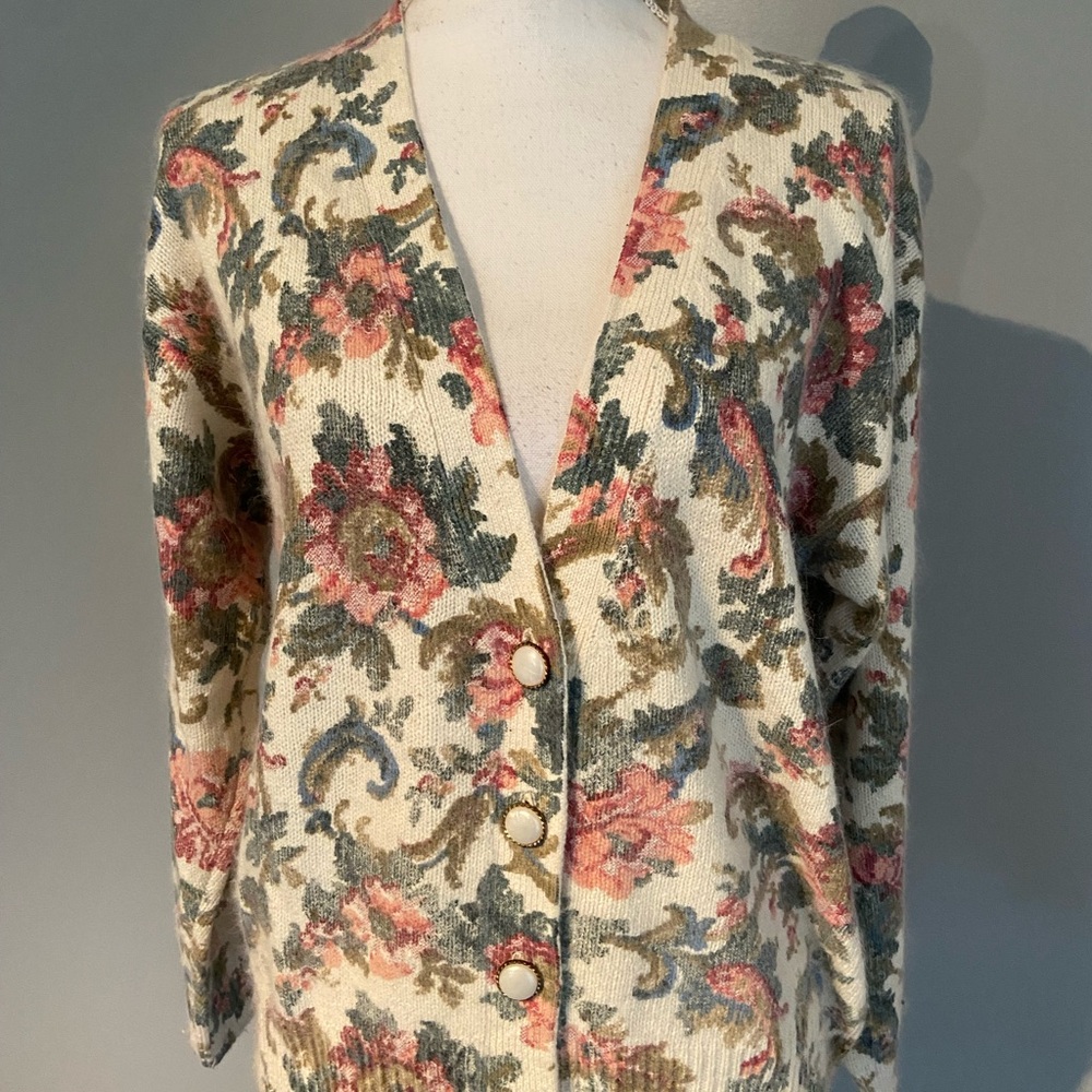 Angora blend vintage cardigan sweater